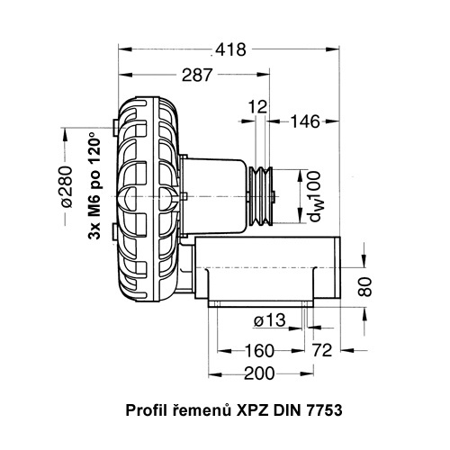 Rozměry vývěvy SD 6-1
