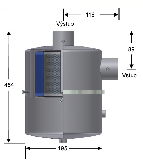 Rozměry filtrseparátorů LRS-19-075-151