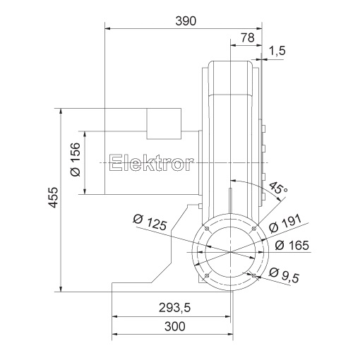 Rozměry ventilátoru RD 62