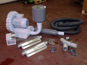 Kompletní ofukovací sestava se vzduchovými noži