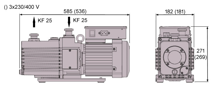 Rozměry vývěvy RH 0021 B