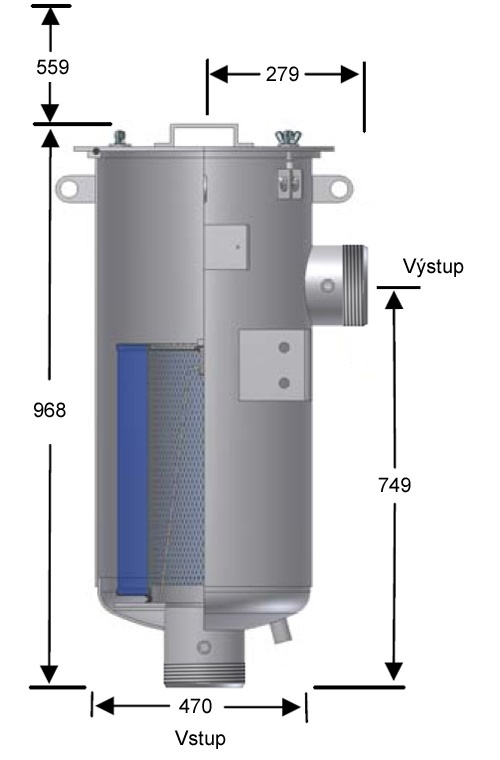 Rozměry filtru HDL-PSG474/2-501