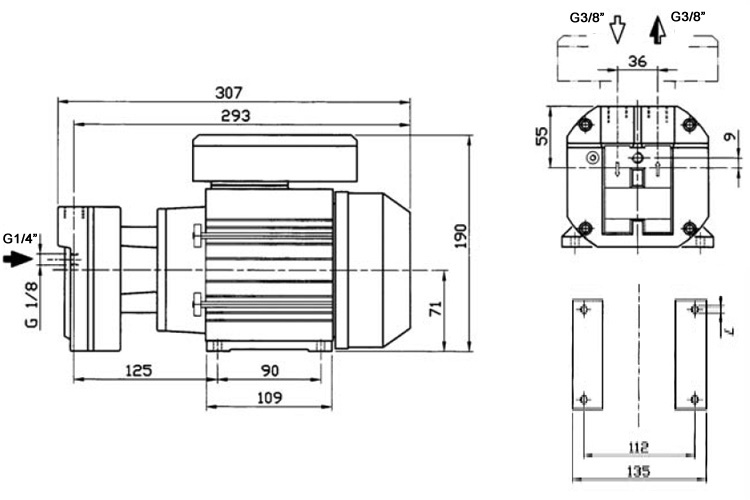 Rozměry vývěvy MEX 10