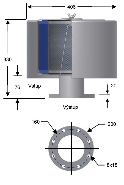 Rozměry filtrů F-245P-275P-DN80