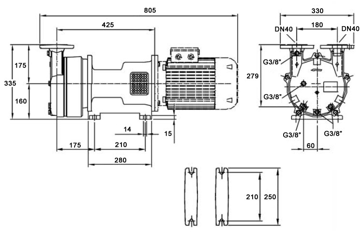 Rozměry vývěvy LEX 90