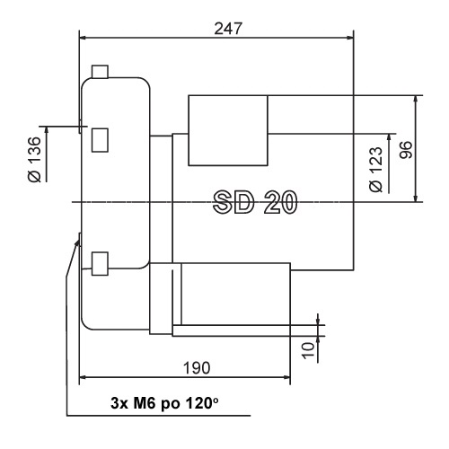 Rozměry vývěvy SD 20