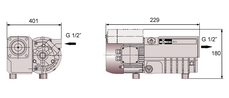 Rozměry vývěvy R5 RB 0021 C