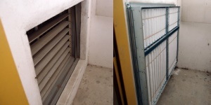 Ukázka stavu před a po instalaci předfiltrů