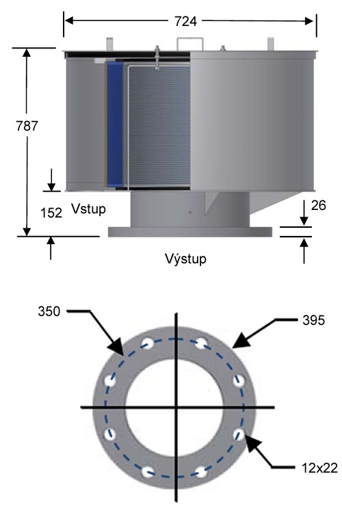 Rozměry filtru F-485P-DN250