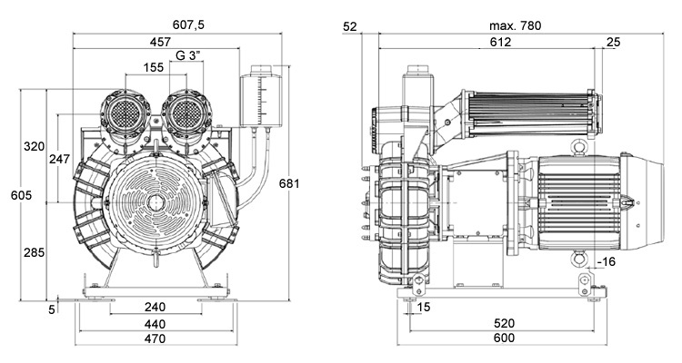 Rozměry vývěv K08-MS GOR TMD // 2G