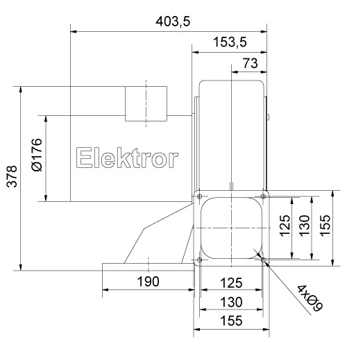 Rozměry ventilátoru D 066