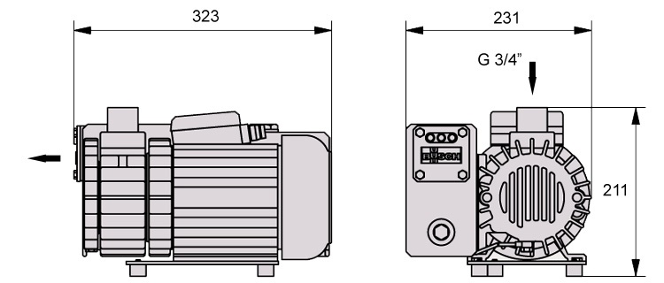 Rozměry vývěvy KB 0020 D