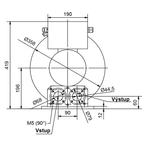 Rozměry vývěvy SD 4n FU/FUK