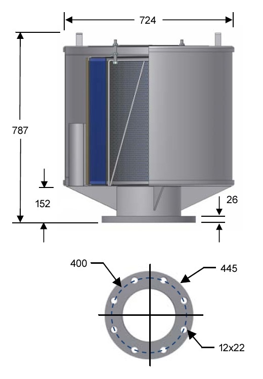 Rozměry filtrů FS / QB-485P-DN300