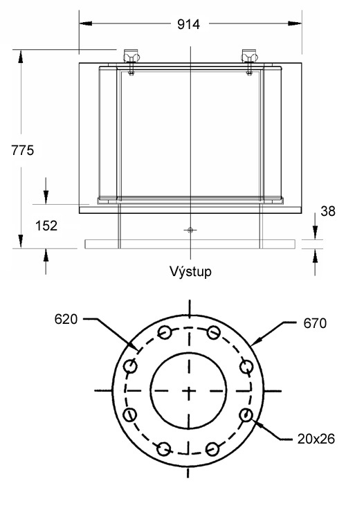 Rozměry filtru F-491-DN500