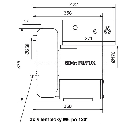 Rozměry vývěvy SD 4n FU/FUK