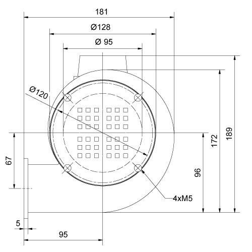 Rozměry ventilátoru D 03 M